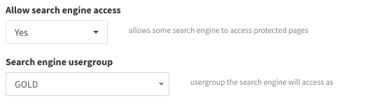 Enable search engine access